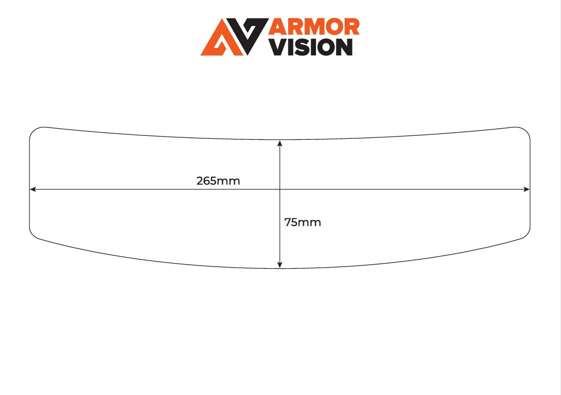 75mm SMARTFILM RACING VISOR PROTECTOR (PACK OF 3) designed for cylindrical visors will not work with spherical visors