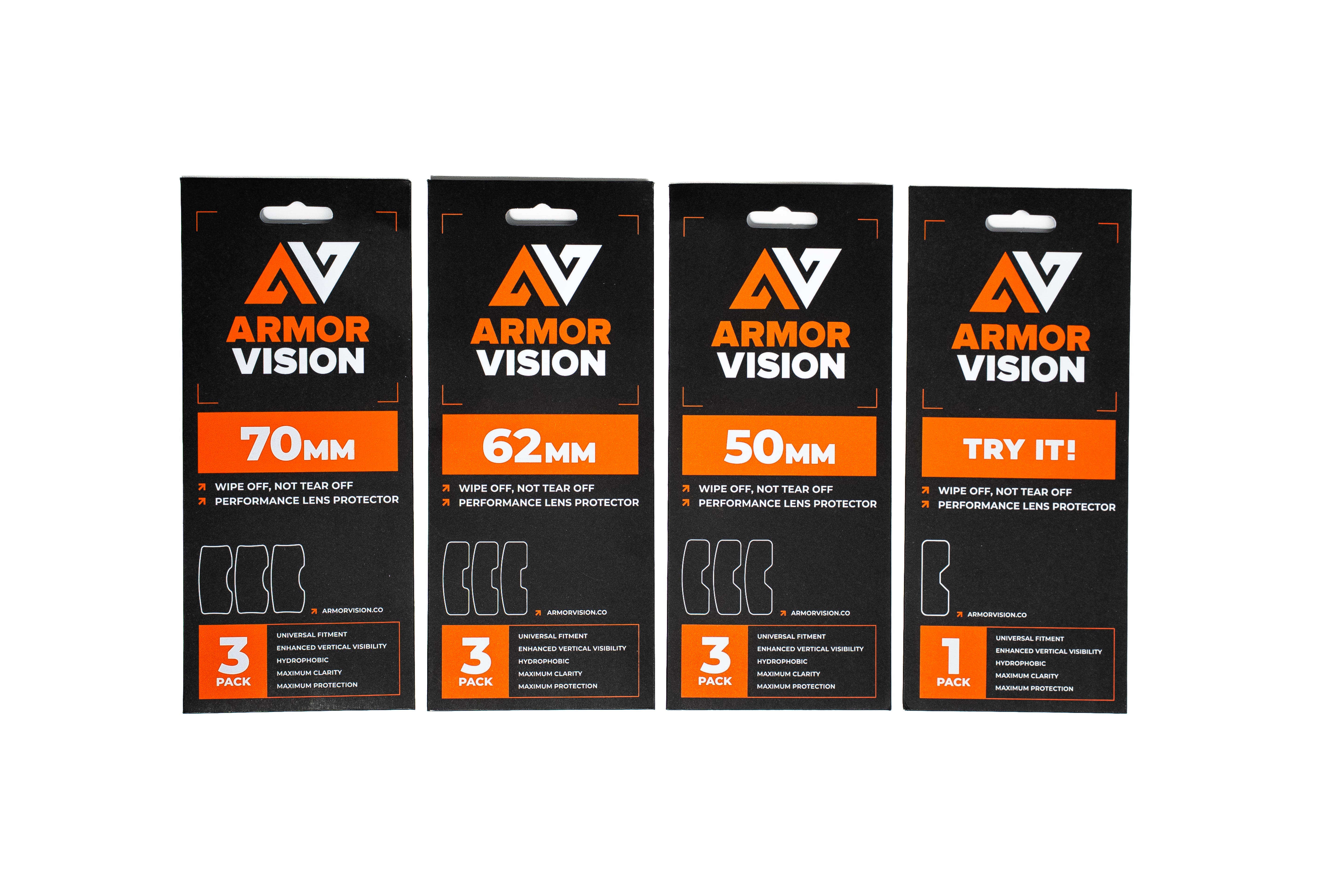 48-70mm ARMOR VISION 2.0 HPPF High Performance Protective Film Goggle Lens Protector