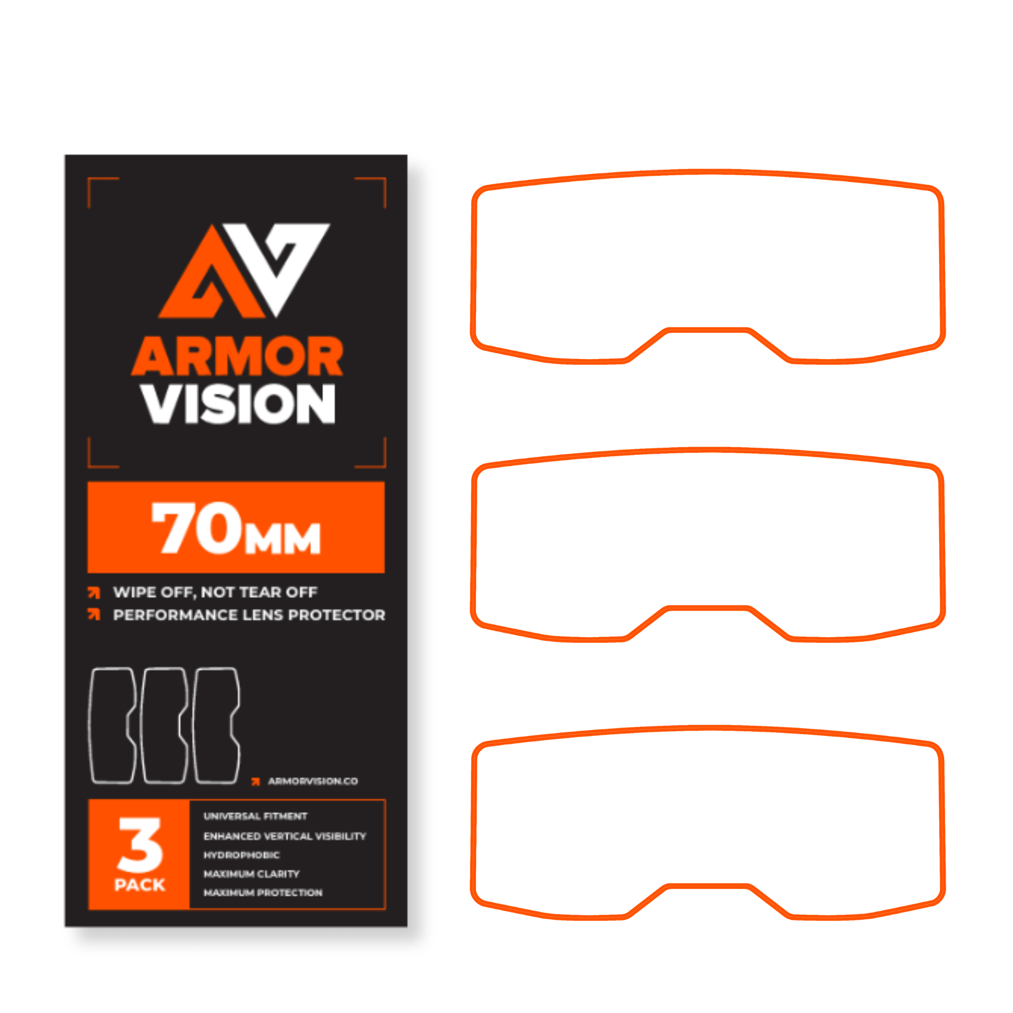 Coming Soon! 48-70mm ARMOR VISION 2.0 HPPF High Performance Protective Film Goggle Lens Protector